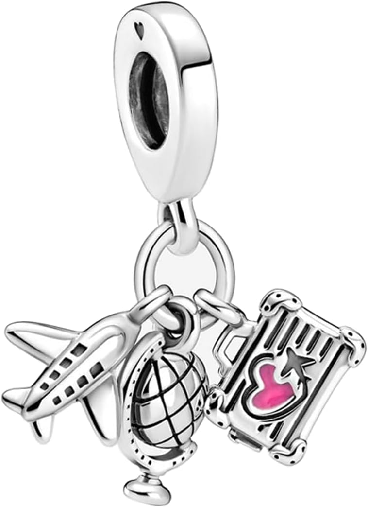 ANZIUS 10 Pack Silver Charms for Pandora Bracelets and Necklaces Charms for Women CZ Pendant Jewelry Charm Set - Image 5